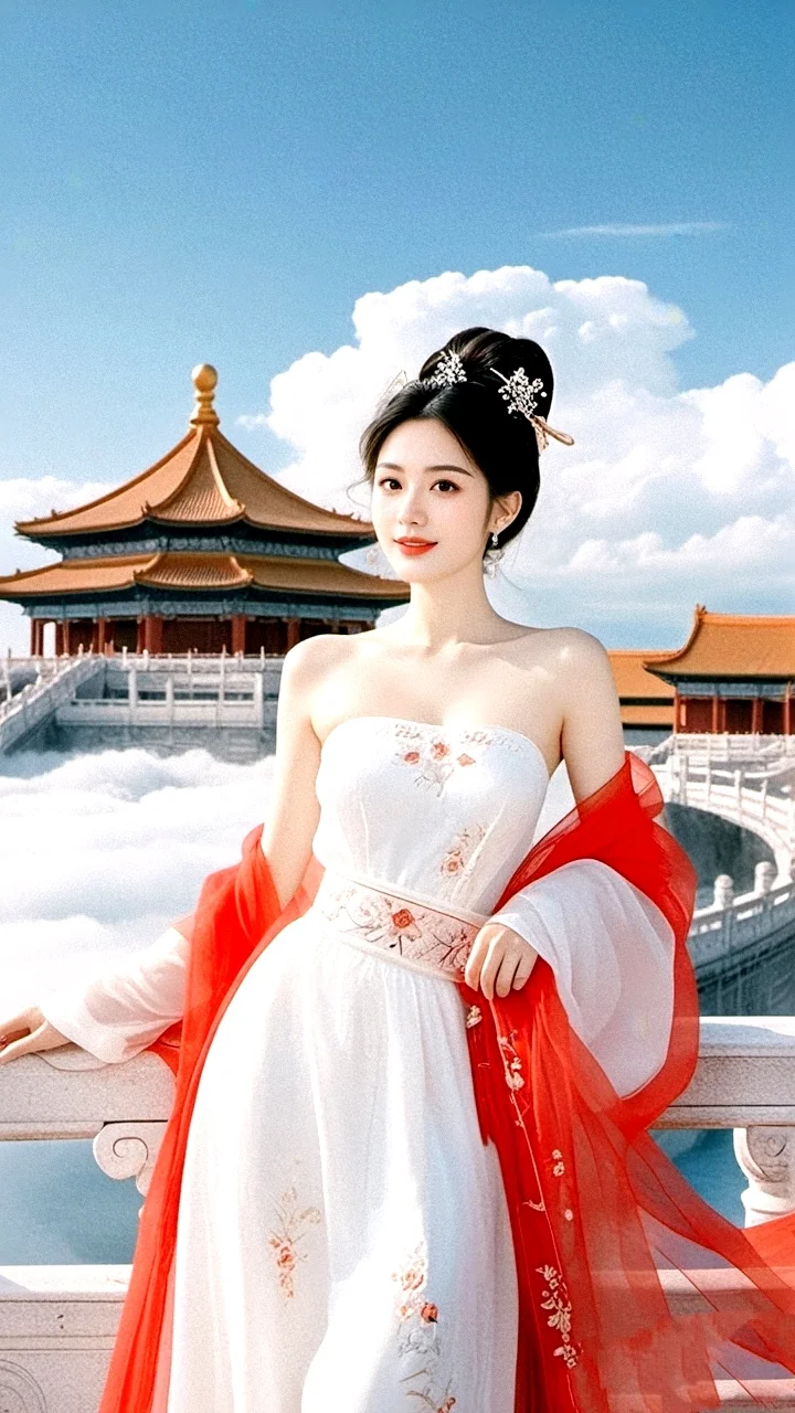 古典之美 | 红衣仙女与仙境楼阁
