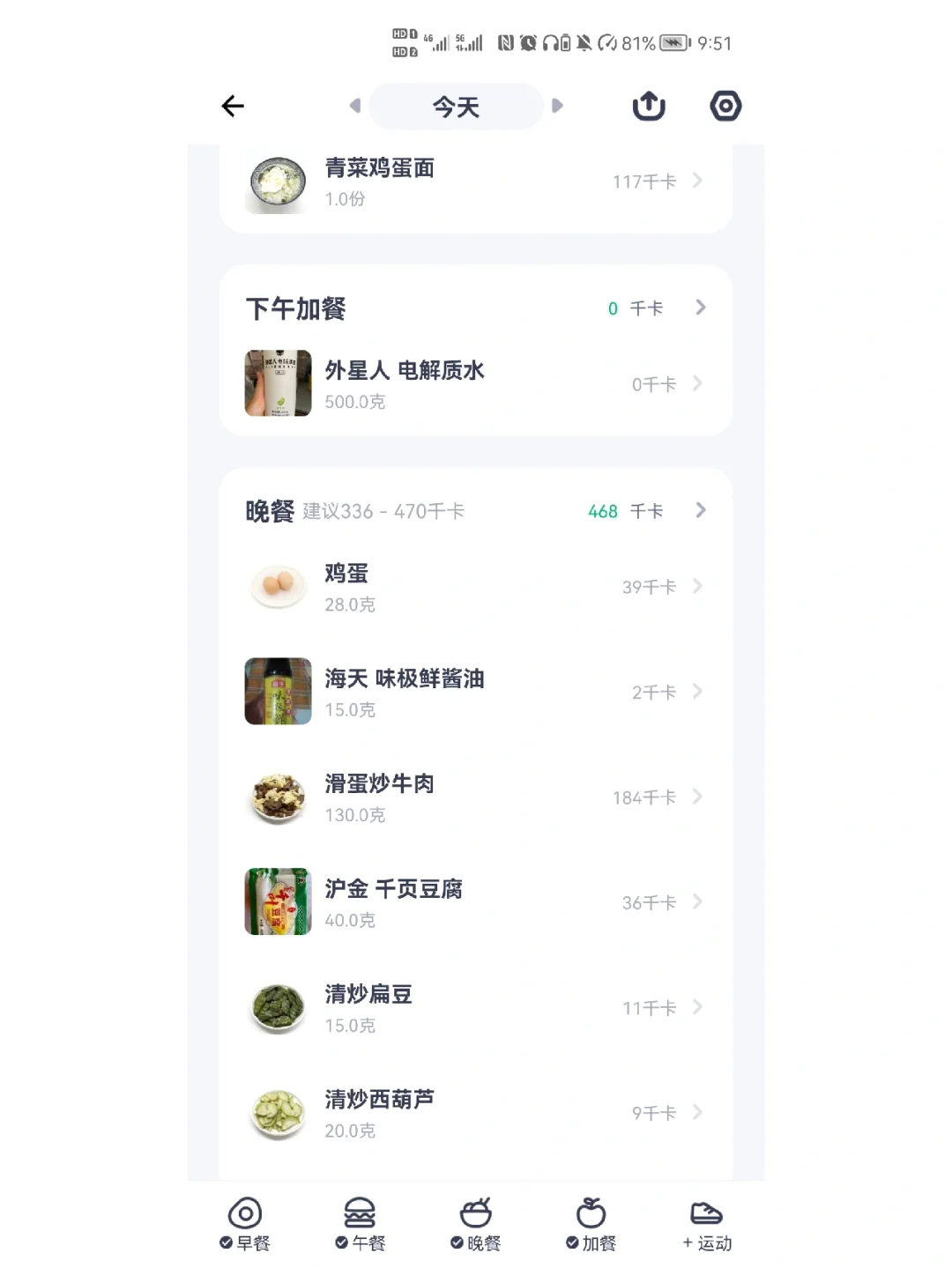 在校女大学生减肥第16天