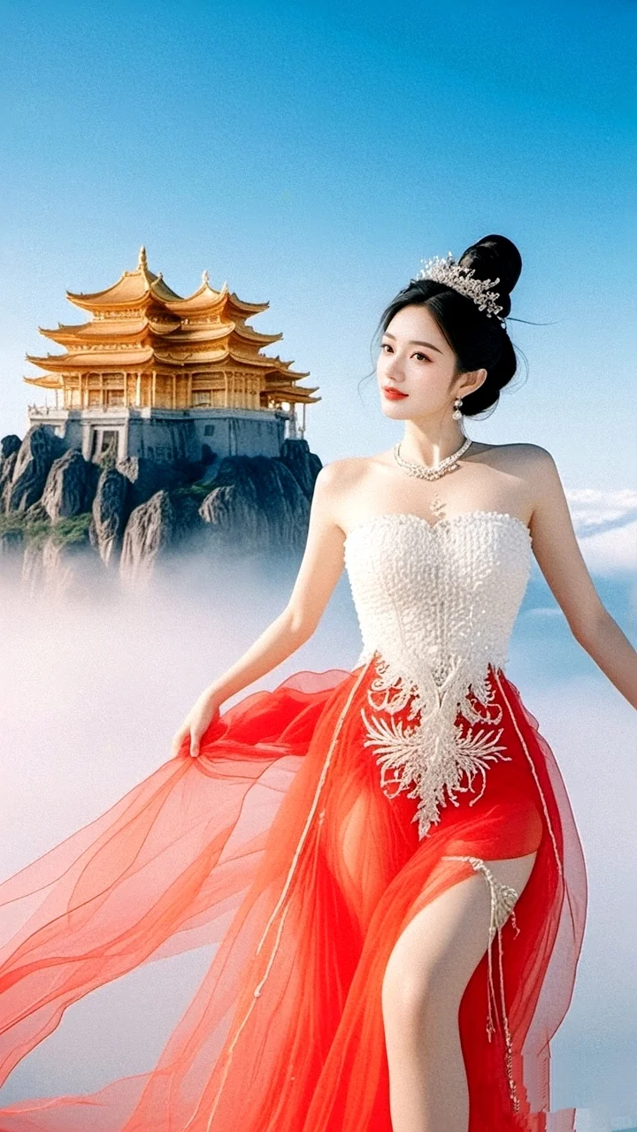 古典之美 | 红衣仙女与仙境楼阁