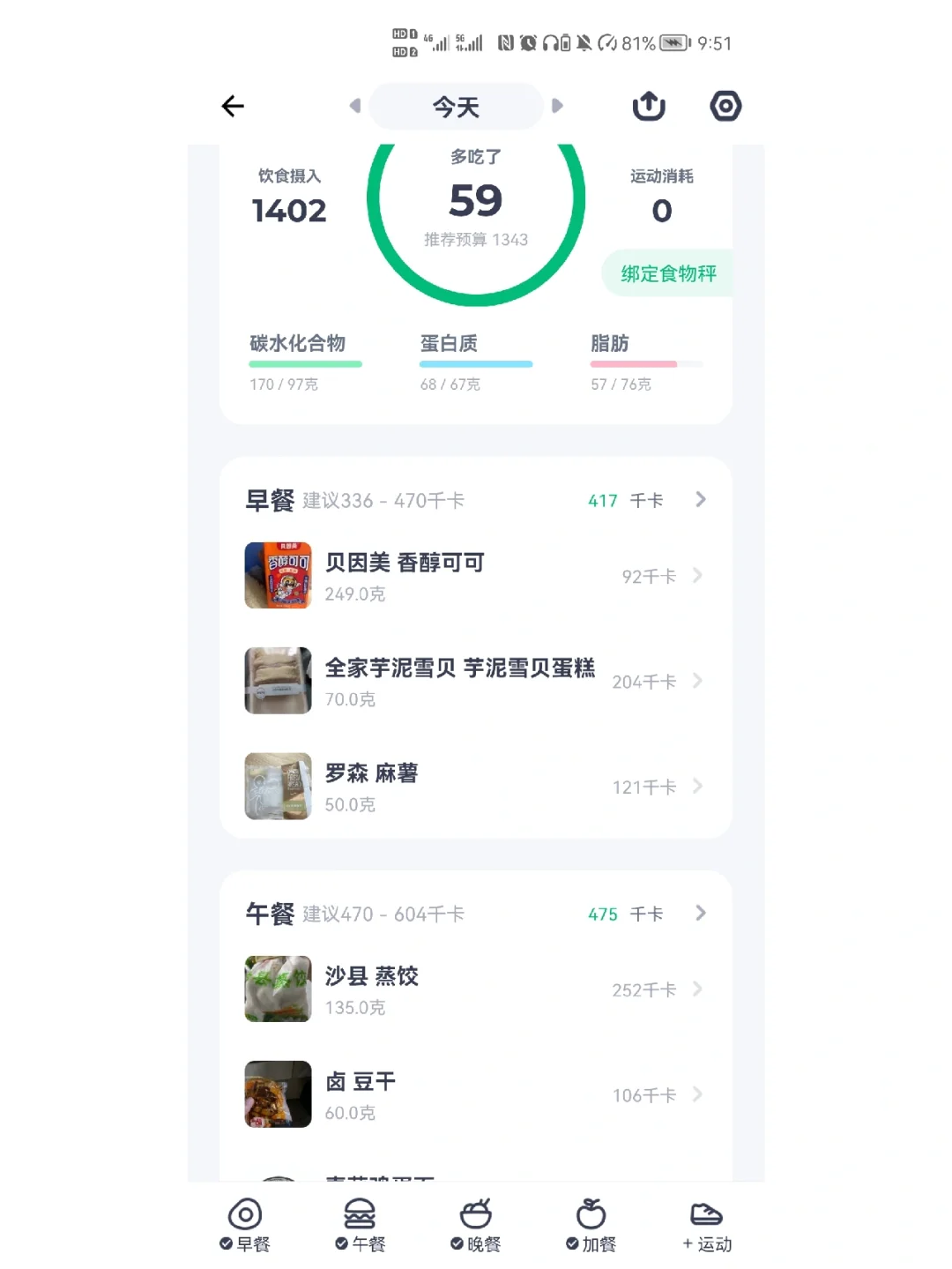 在校女大学生减肥第16天