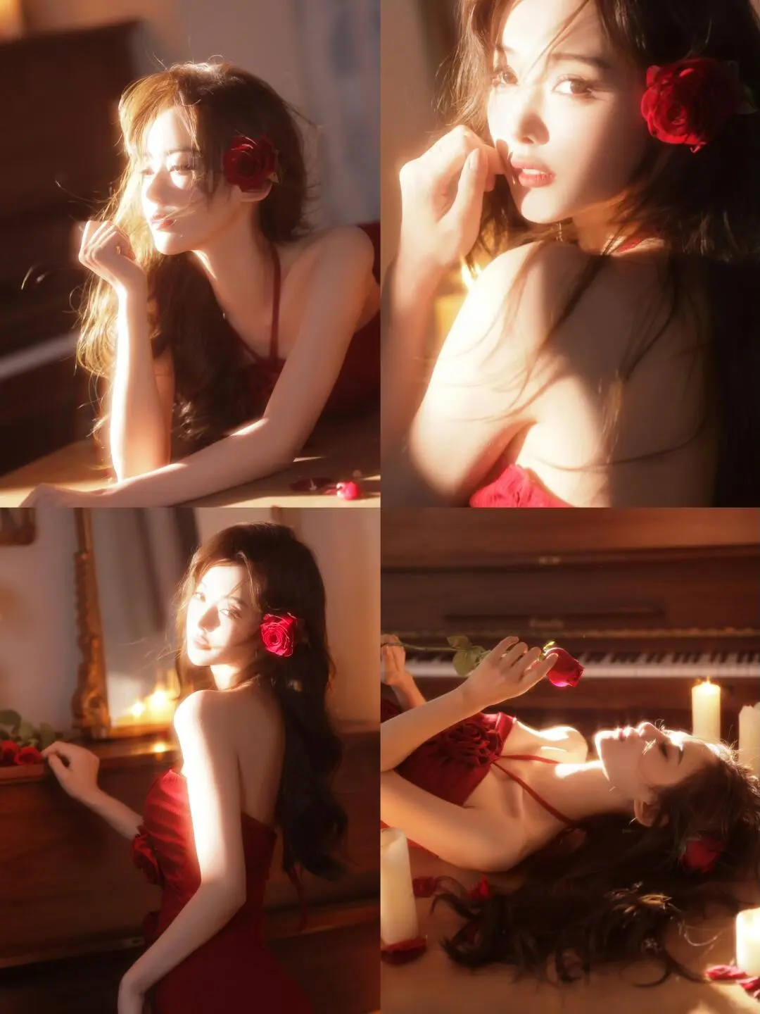 娇艳红玫瑰🌹港风千金•泉州写真 一头大波浪