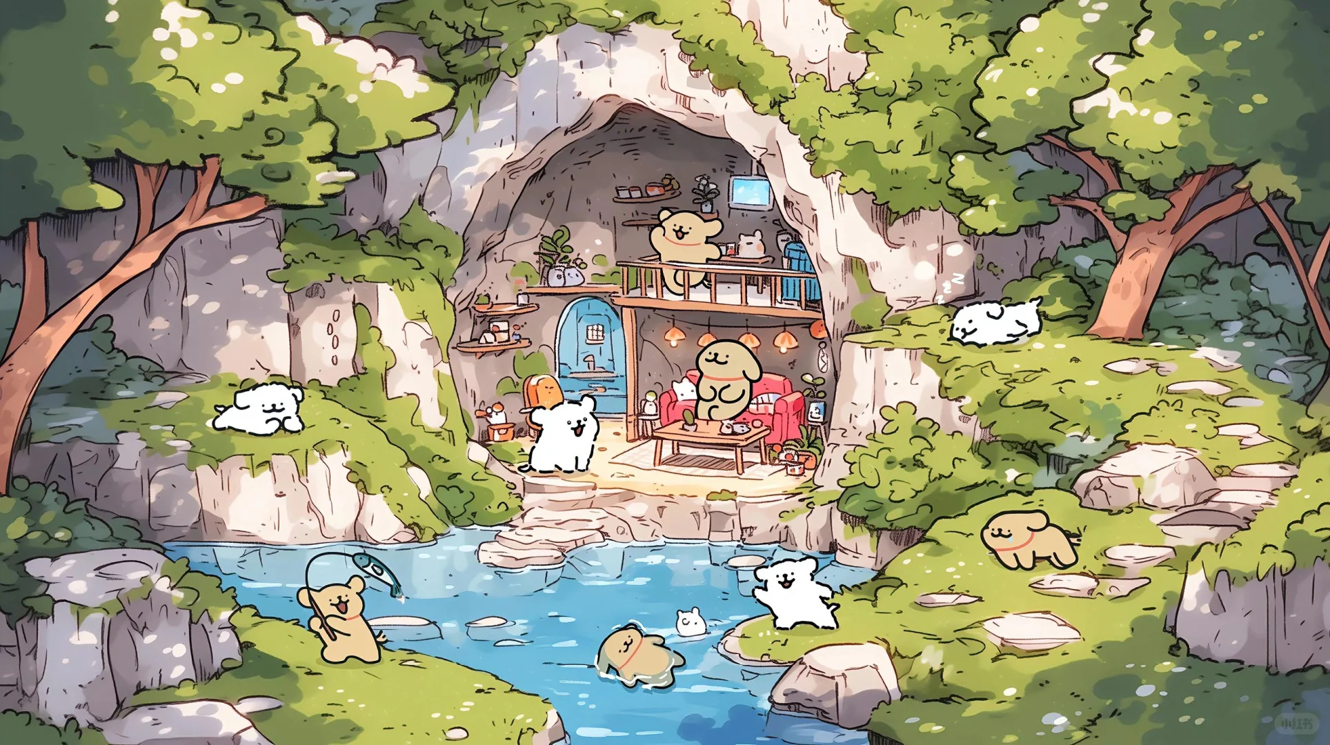线条小狗iPad壁纸｜平板电脑4k壁纸🖼️