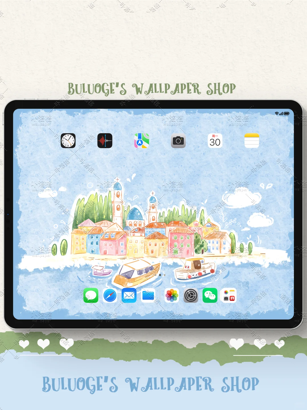 夏日海滨小镇｜iPad壁纸✨🌊