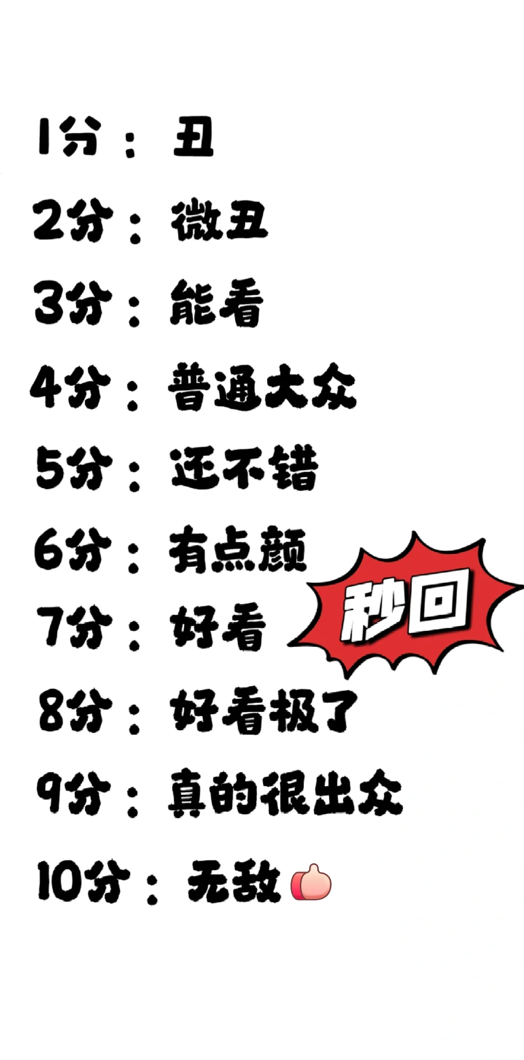 颜值测评(非常严格)