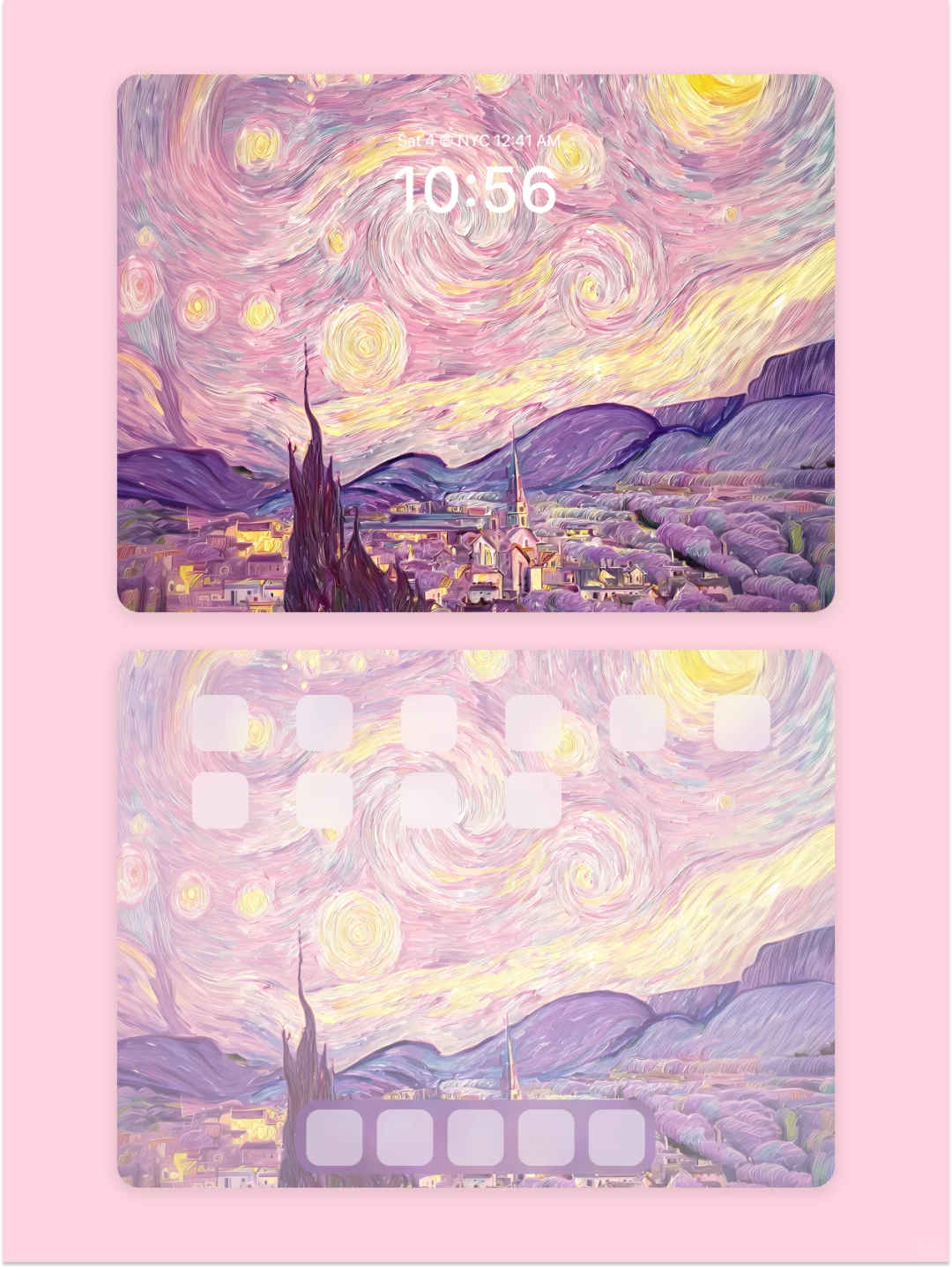 平板壁纸 | 梵高星空 | 紫色系 | 星空