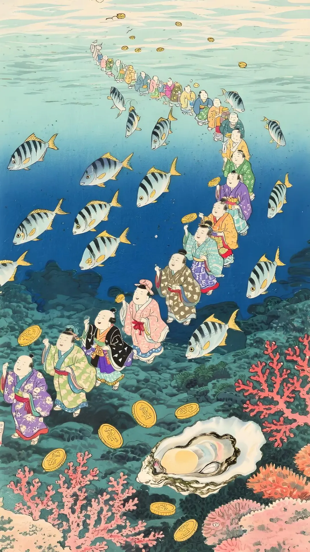 🎨浮世绘奇幻记：传统与海洋的视觉盛宴