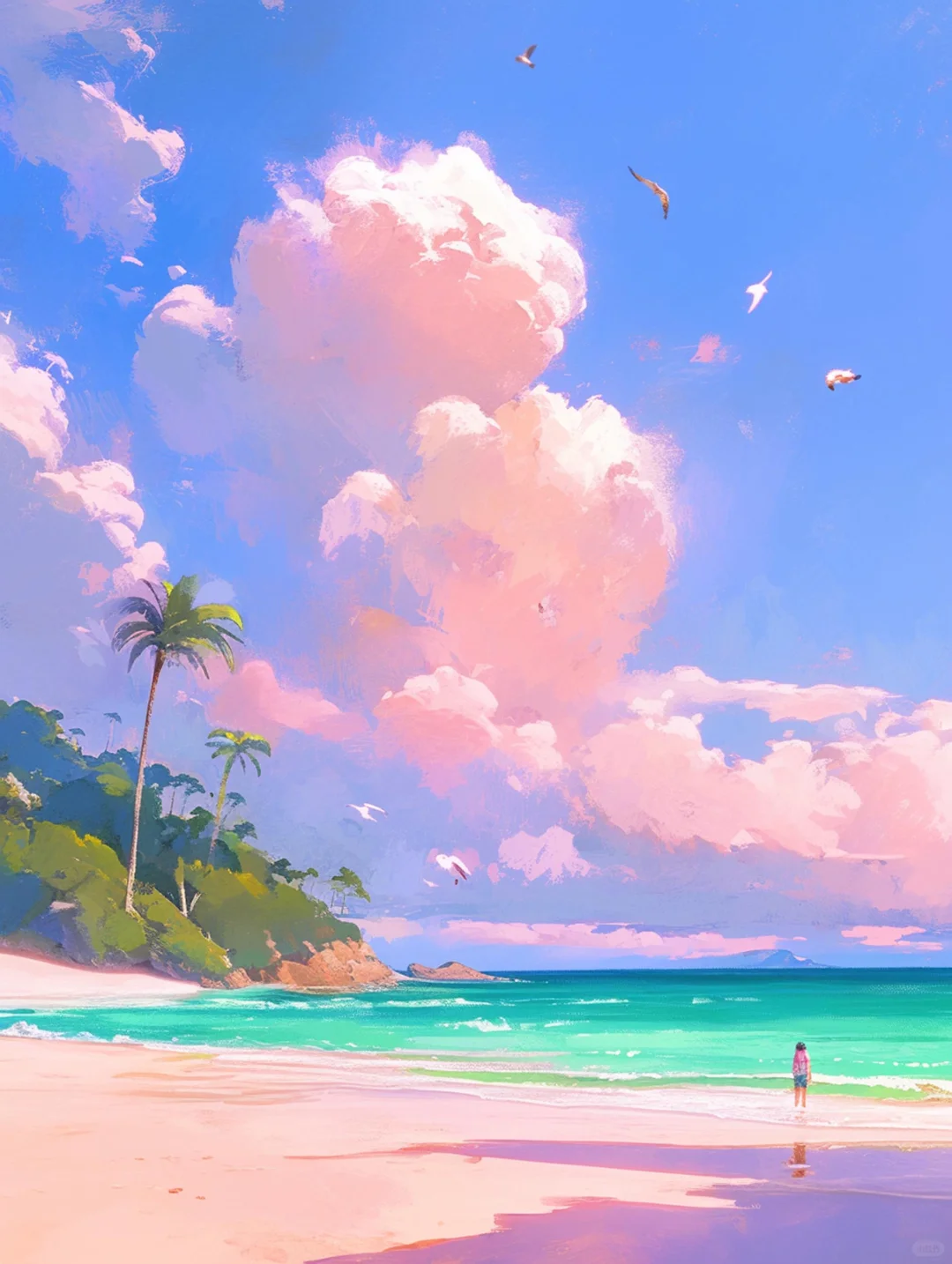 夏日海边沙滩
