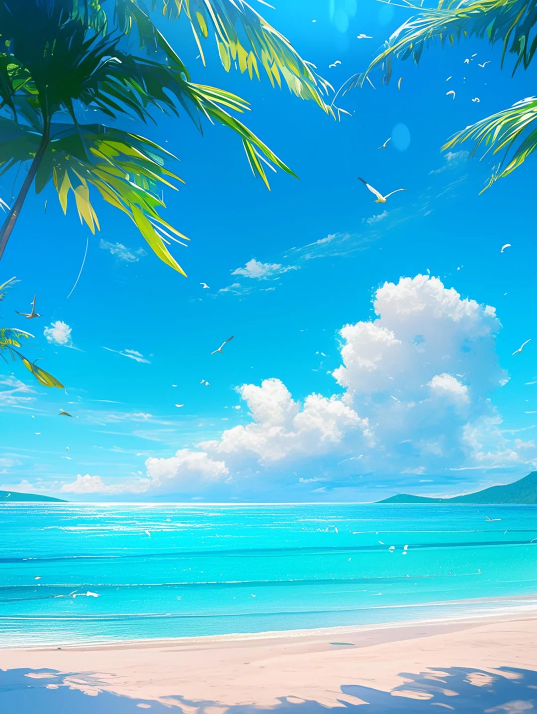 夏日海边沙滩