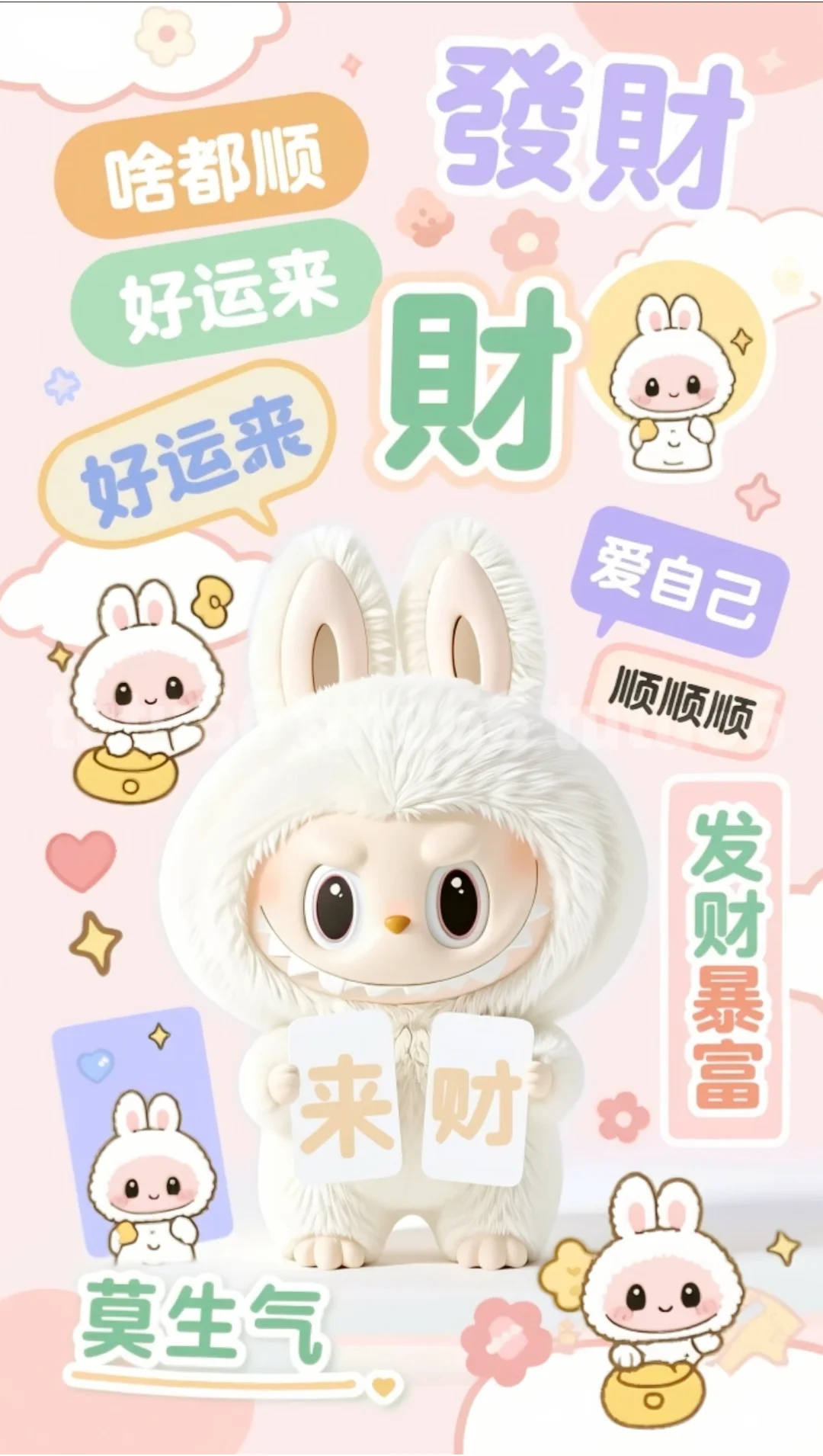 谁的手机还没labubu壁纸，好运常来暴富发财