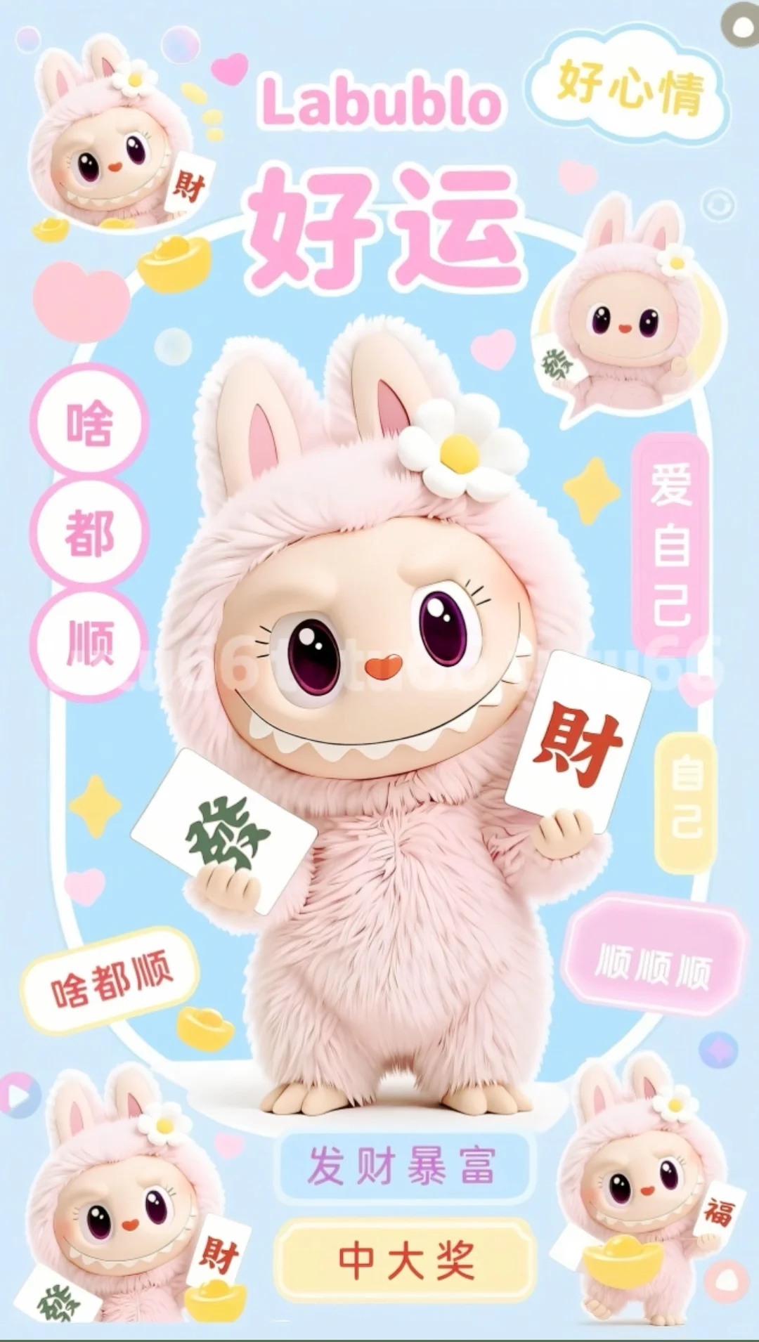 谁的手机还没labubu壁纸，好运常来暴富发财