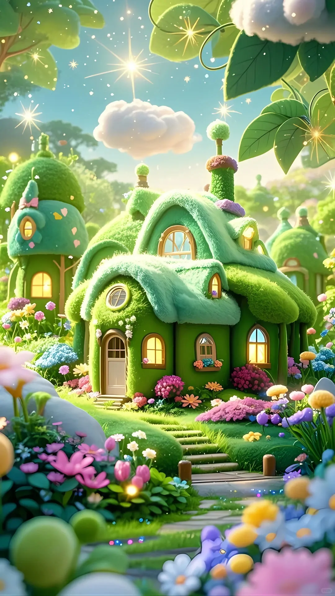 手机背景图-童话世界中的神秘小屋