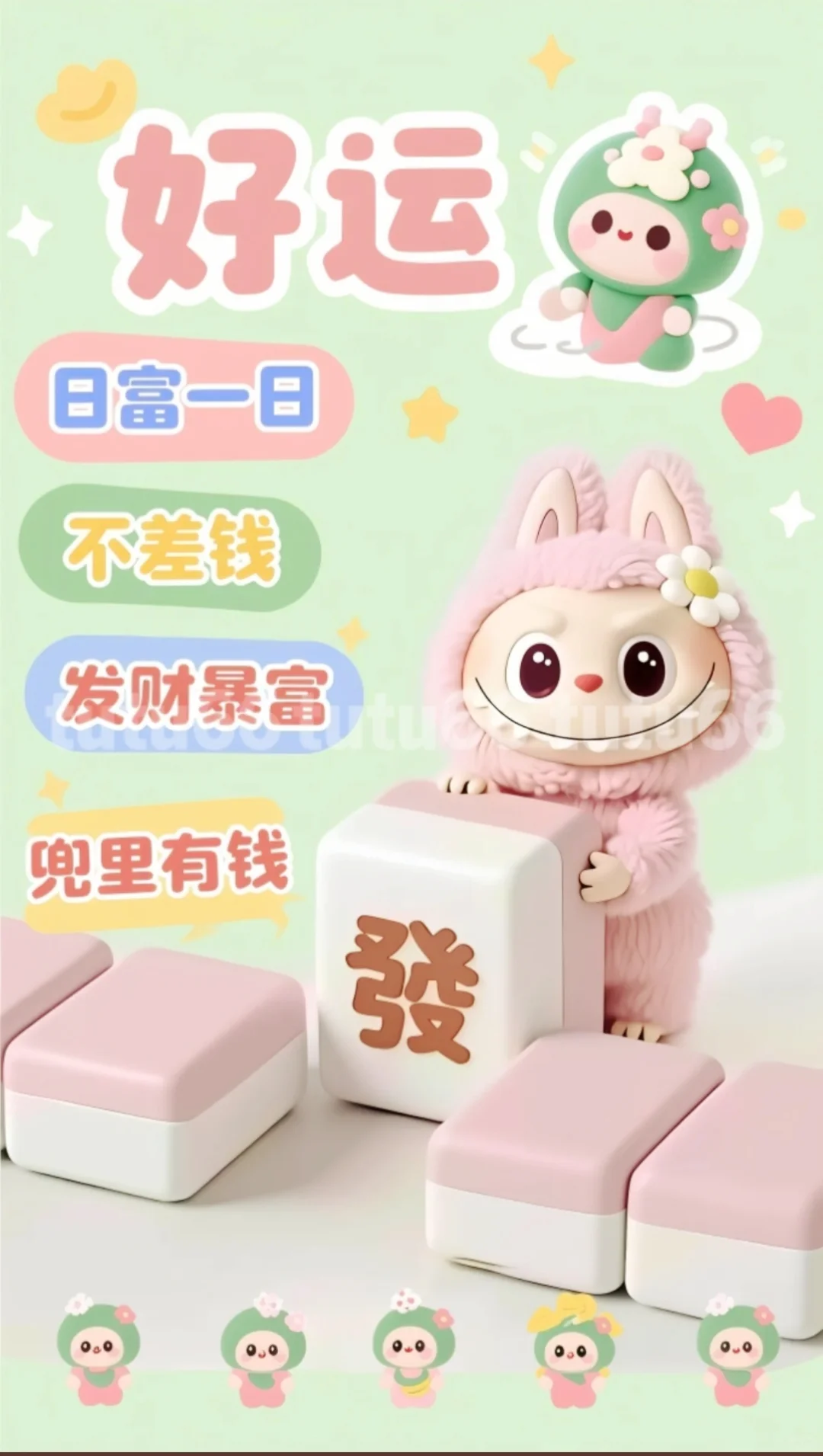 谁的手机还没labubu壁纸，好运常来暴富发财