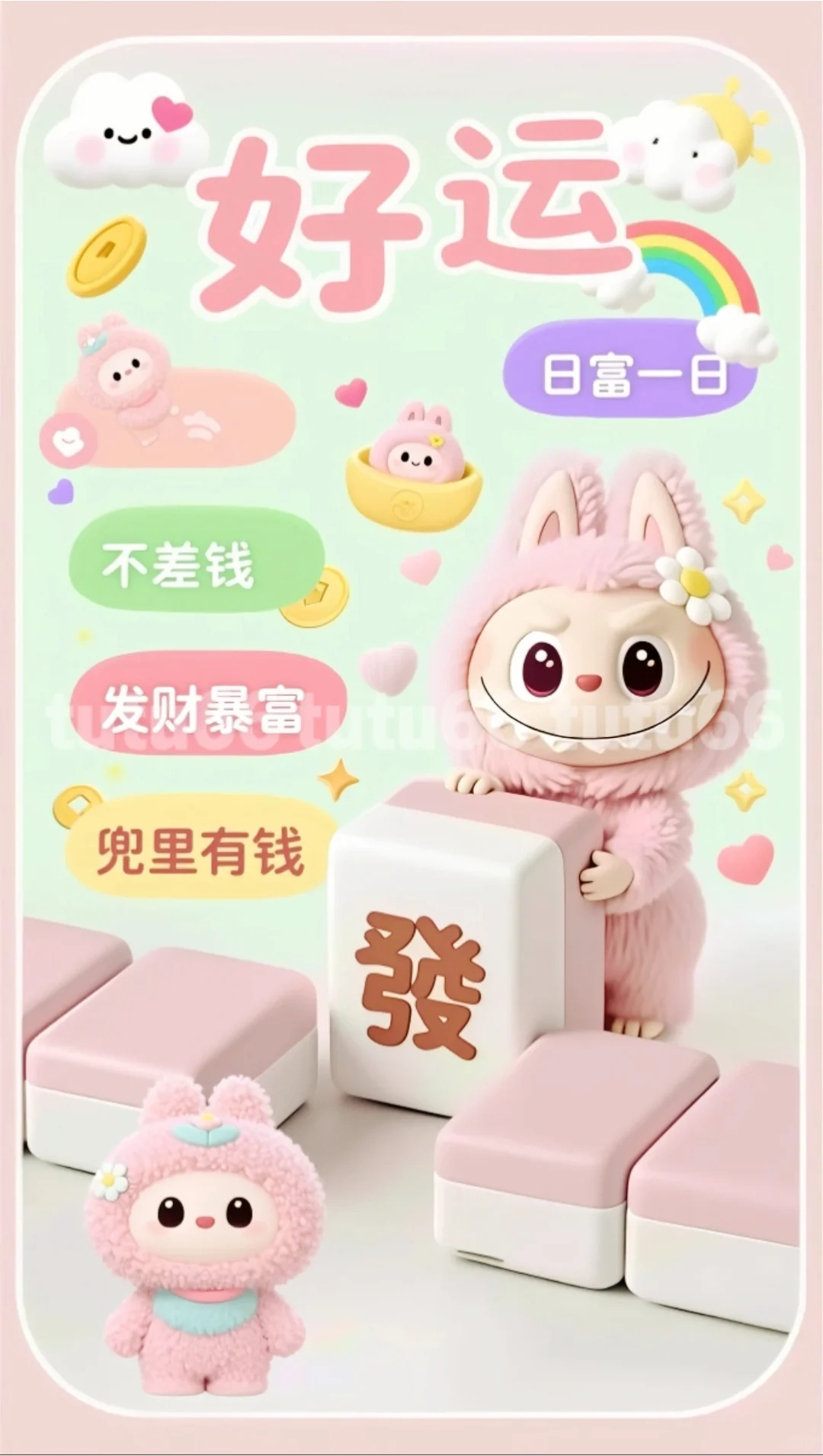 谁的手机还没labubu壁纸，好运常来暴富发财
