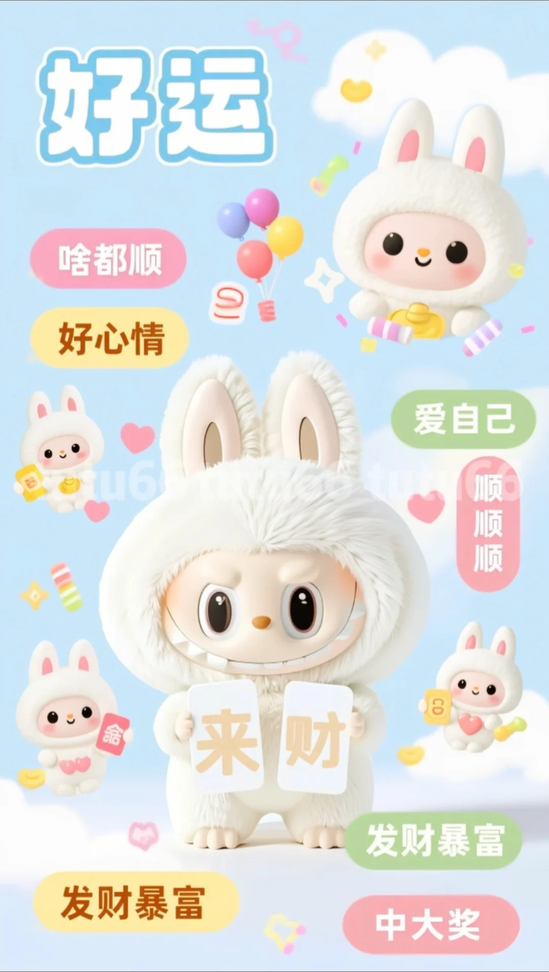 谁的手机还没labubu壁纸，好运常来暴富发财