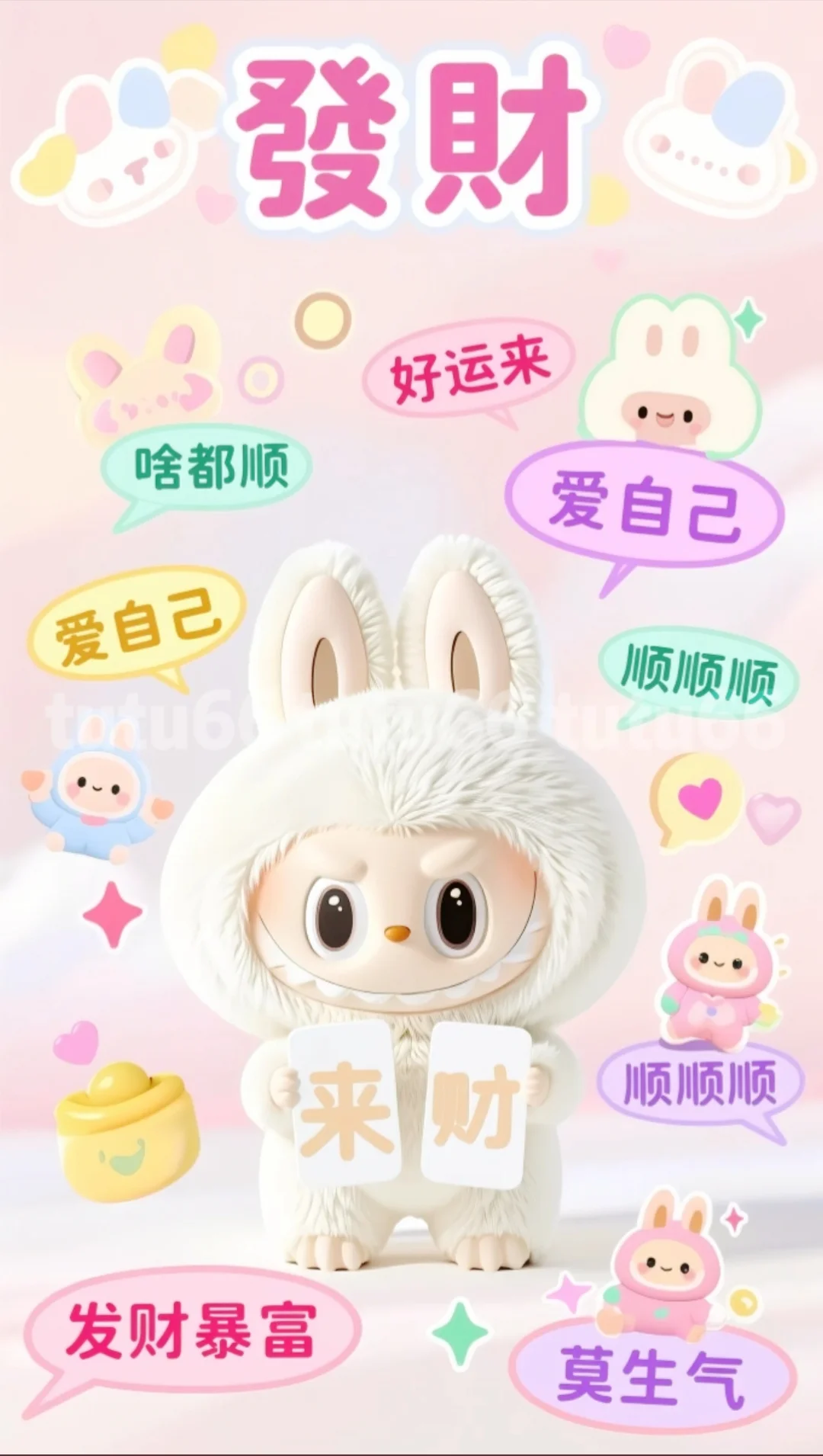 谁的手机还没labubu壁纸，好运常来暴富发财