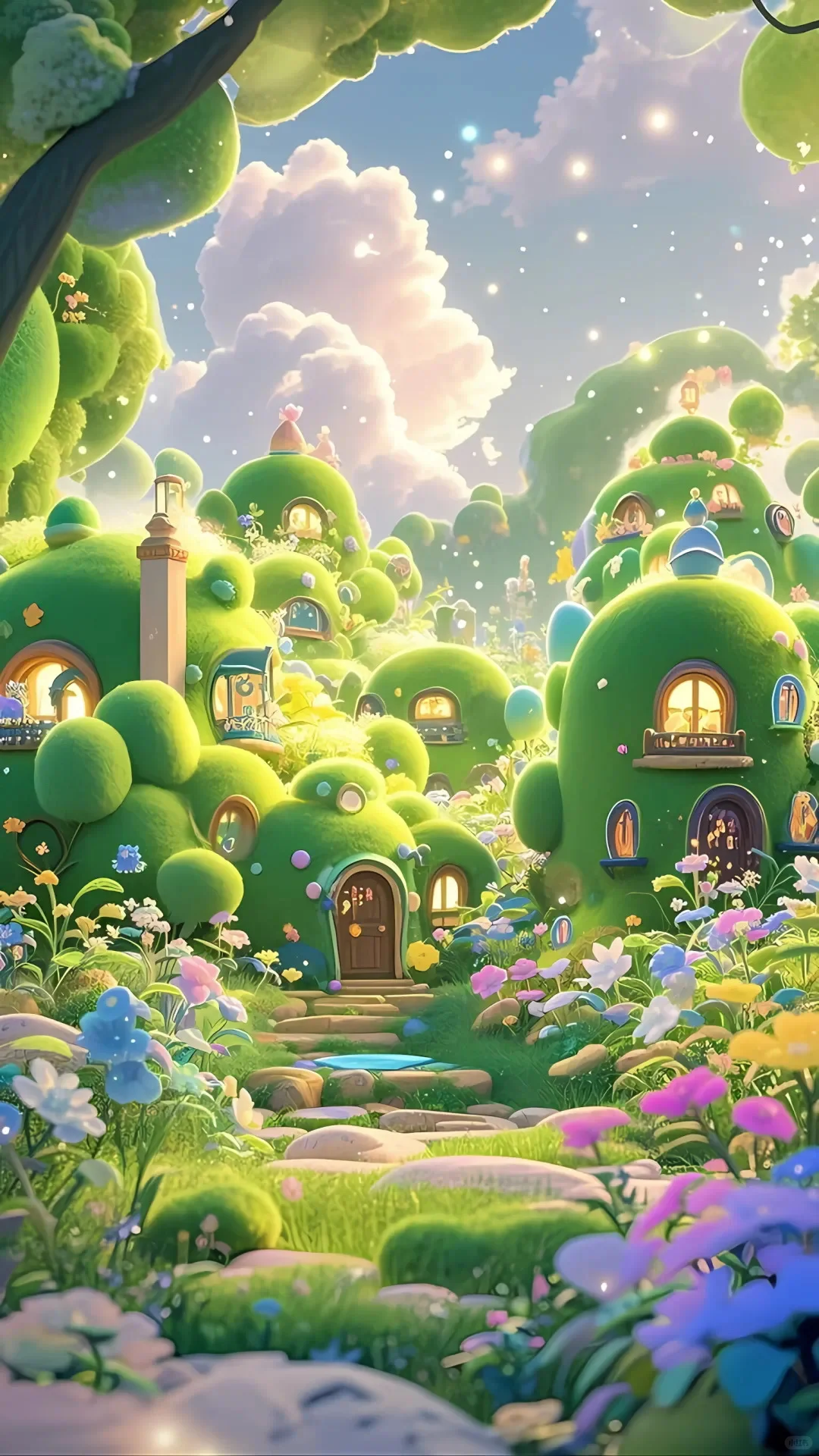 手机背景图-童话世界中的神秘小屋