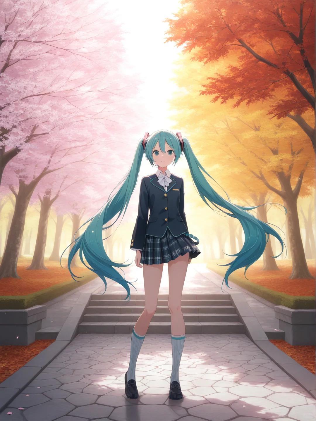 初音未来-海军蓝及膝袜