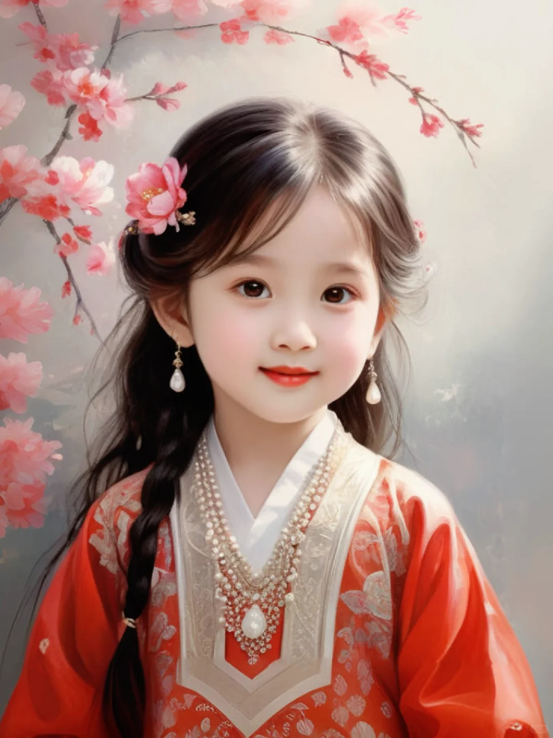 AI可爱小女孩古装