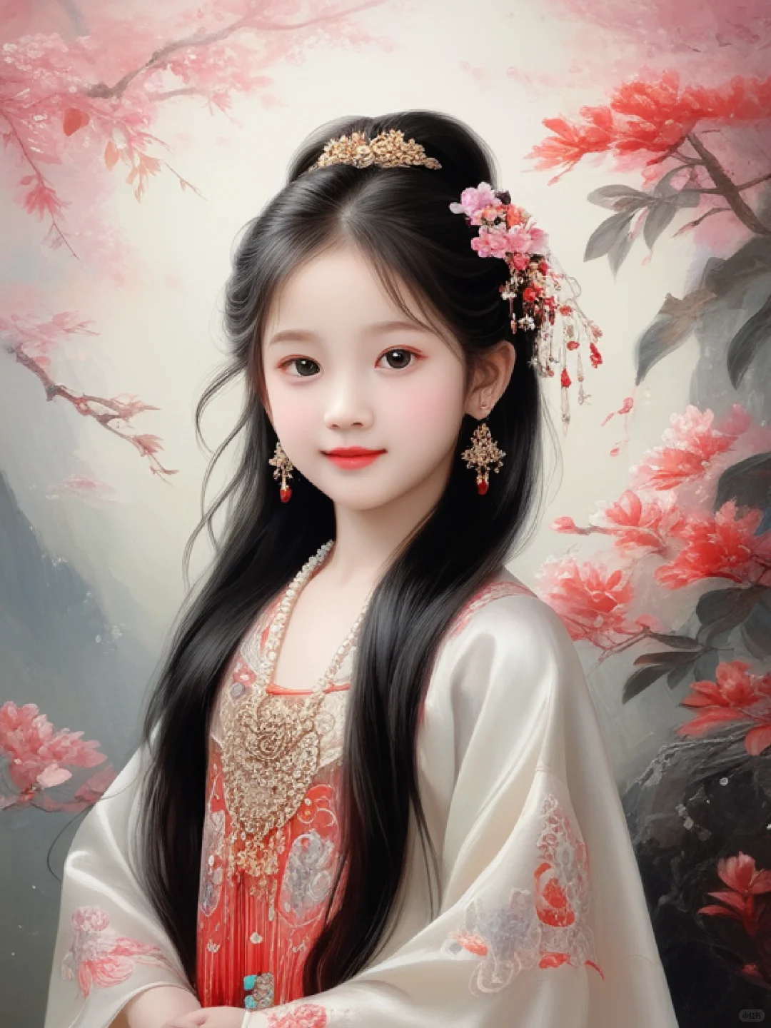AI可爱小女孩古装