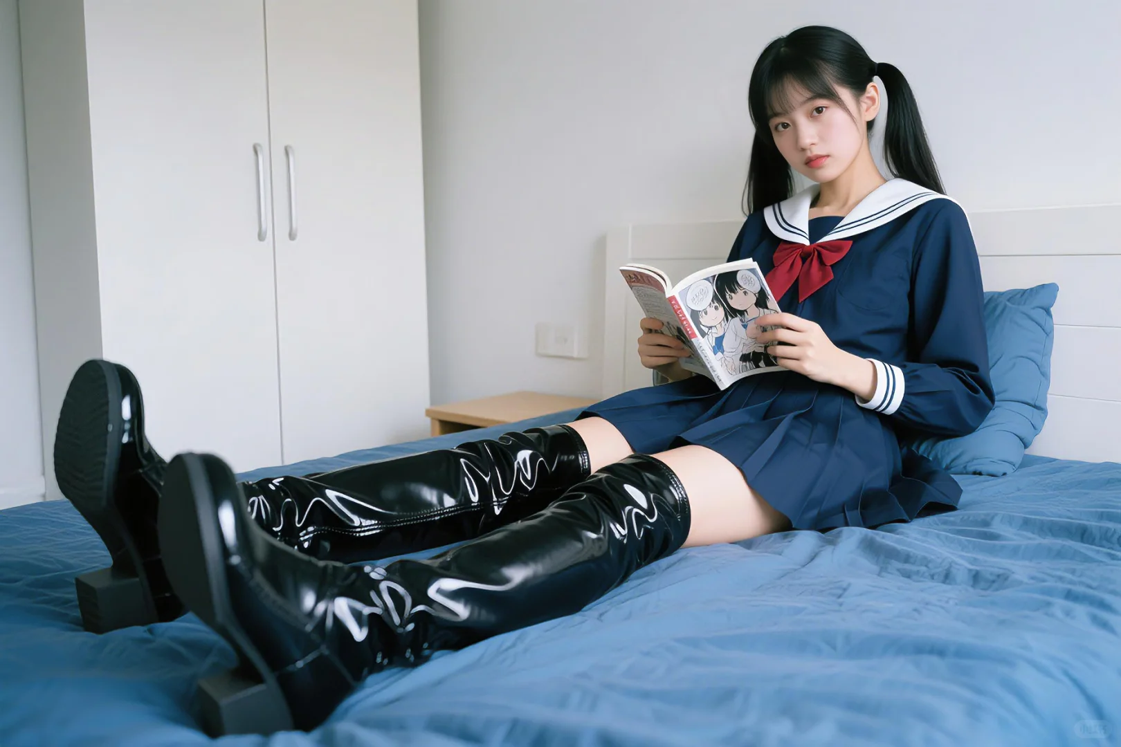 Ai，编号38056（穿过膝靴的女学生7）