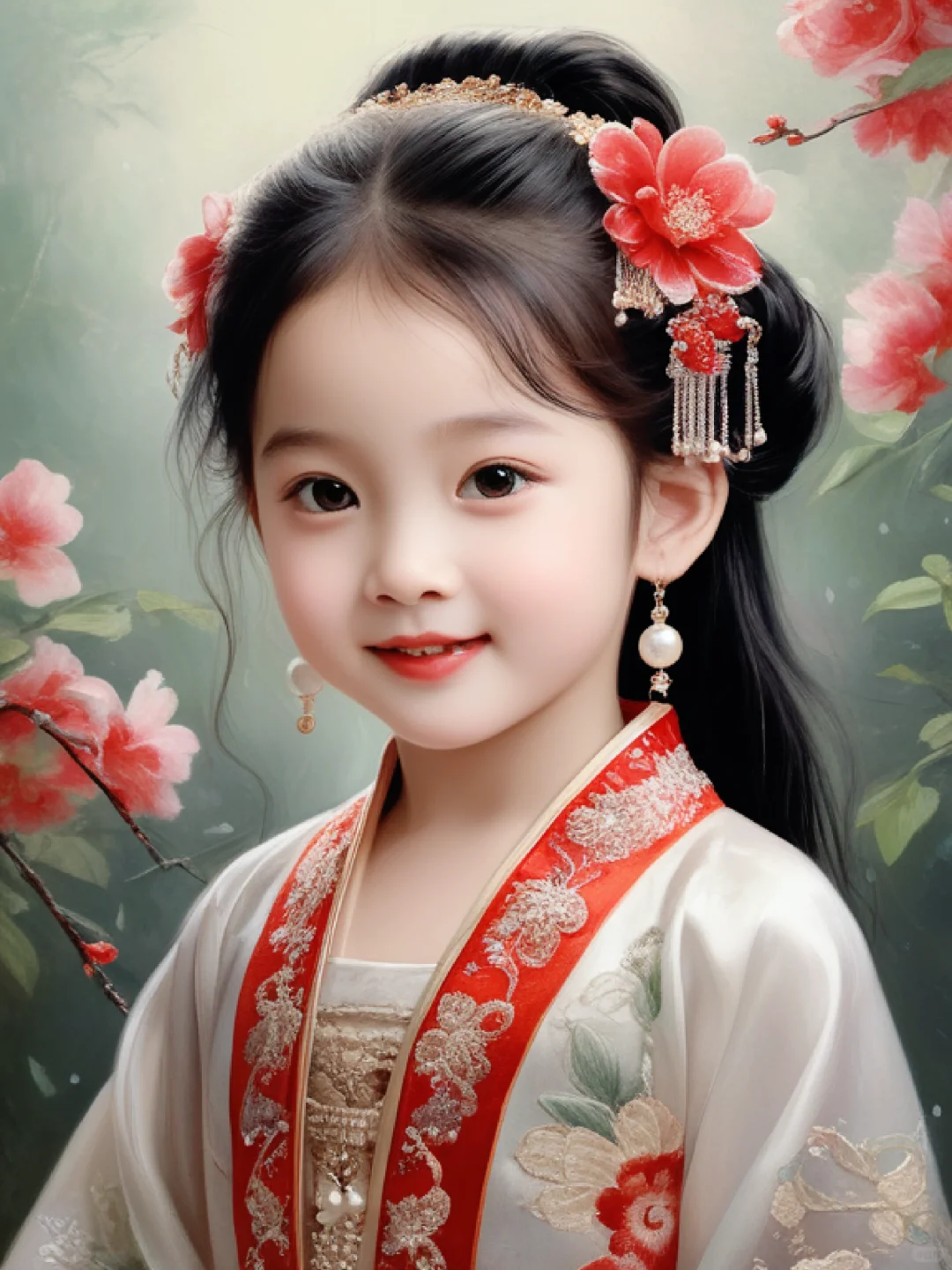 AI可爱小女孩古装