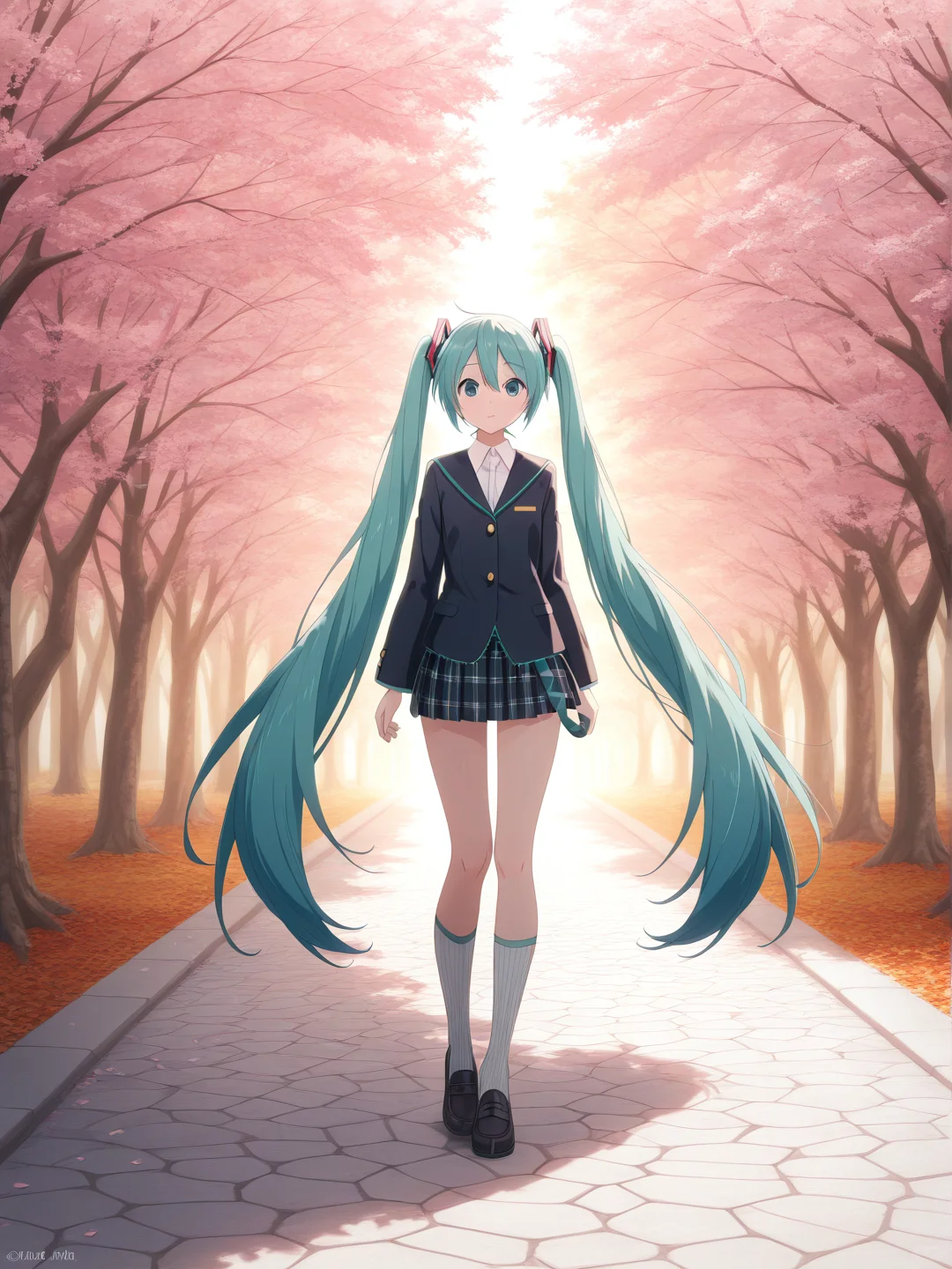 初音未来-海军蓝及膝袜