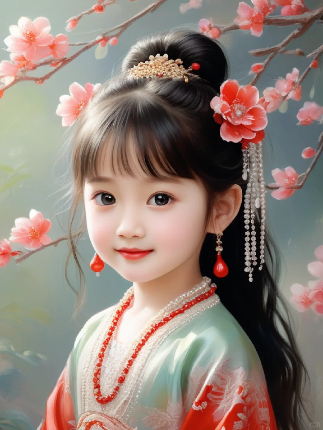AI可爱小女孩古装