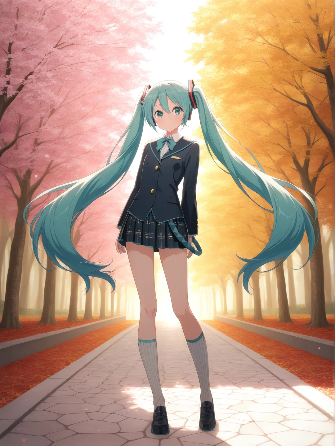 初音未来-海军蓝及膝袜