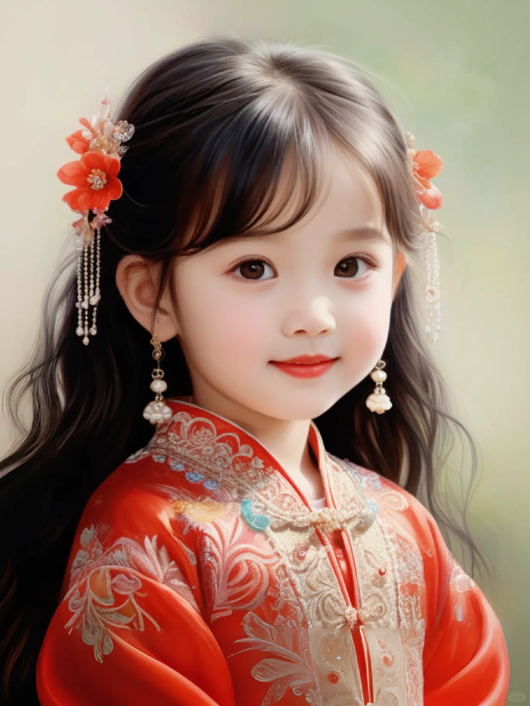 AI可爱小女孩古装