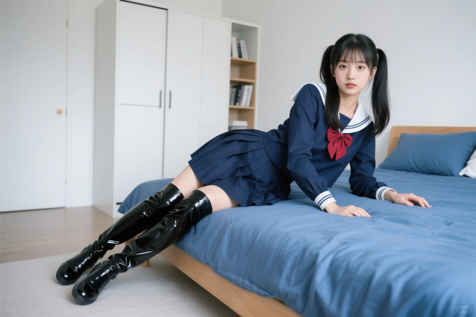 Ai，编号38056（穿过膝靴的女学生7）