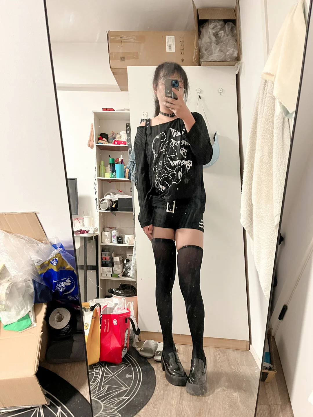 超爱热裤过膝袜