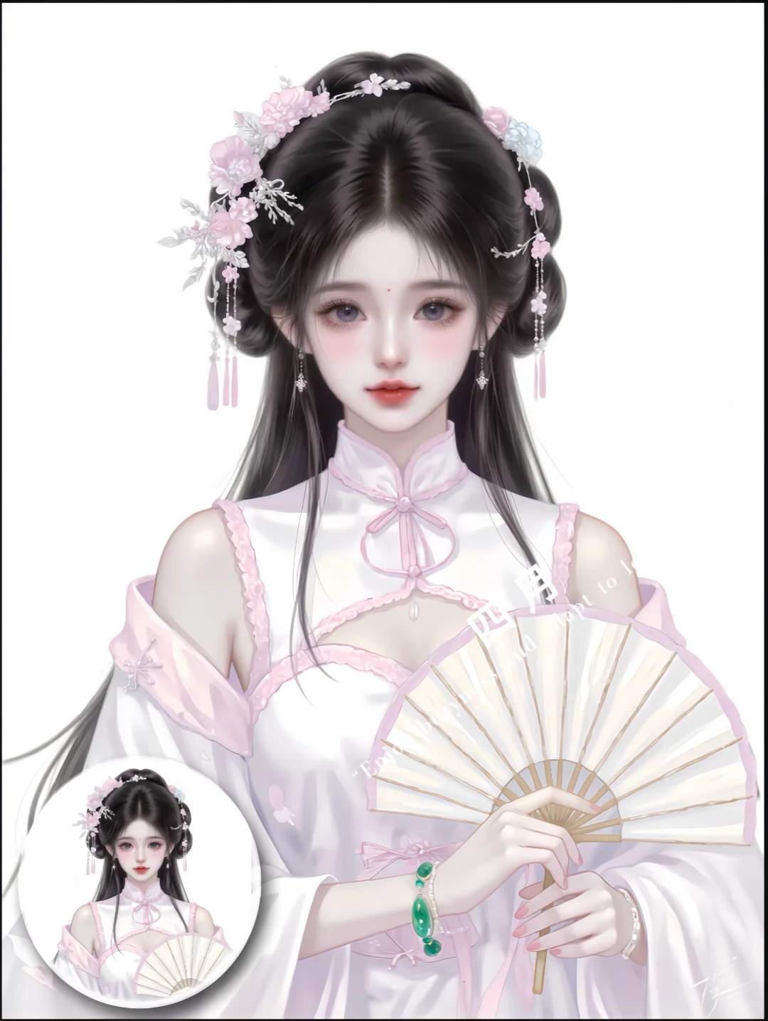 白底古风头像