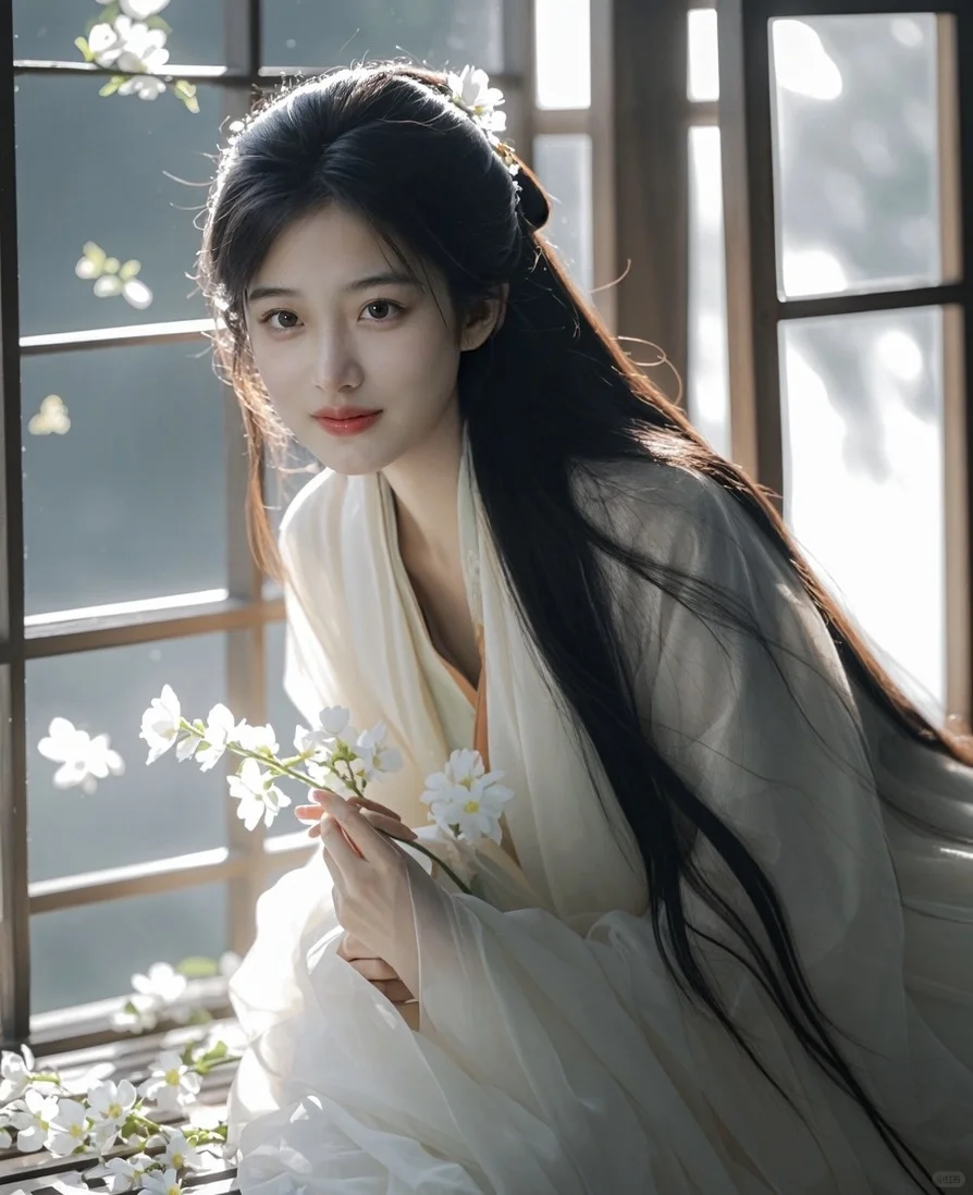 花下清风，素衣明眸，素颜如花
