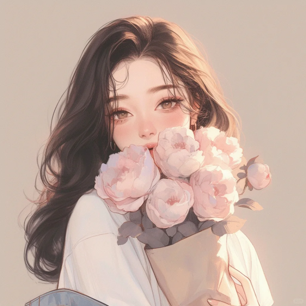 随性而温柔的长发女生头像🌷