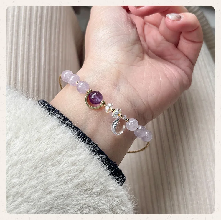 ✨天然紫玉手链女小众设计感