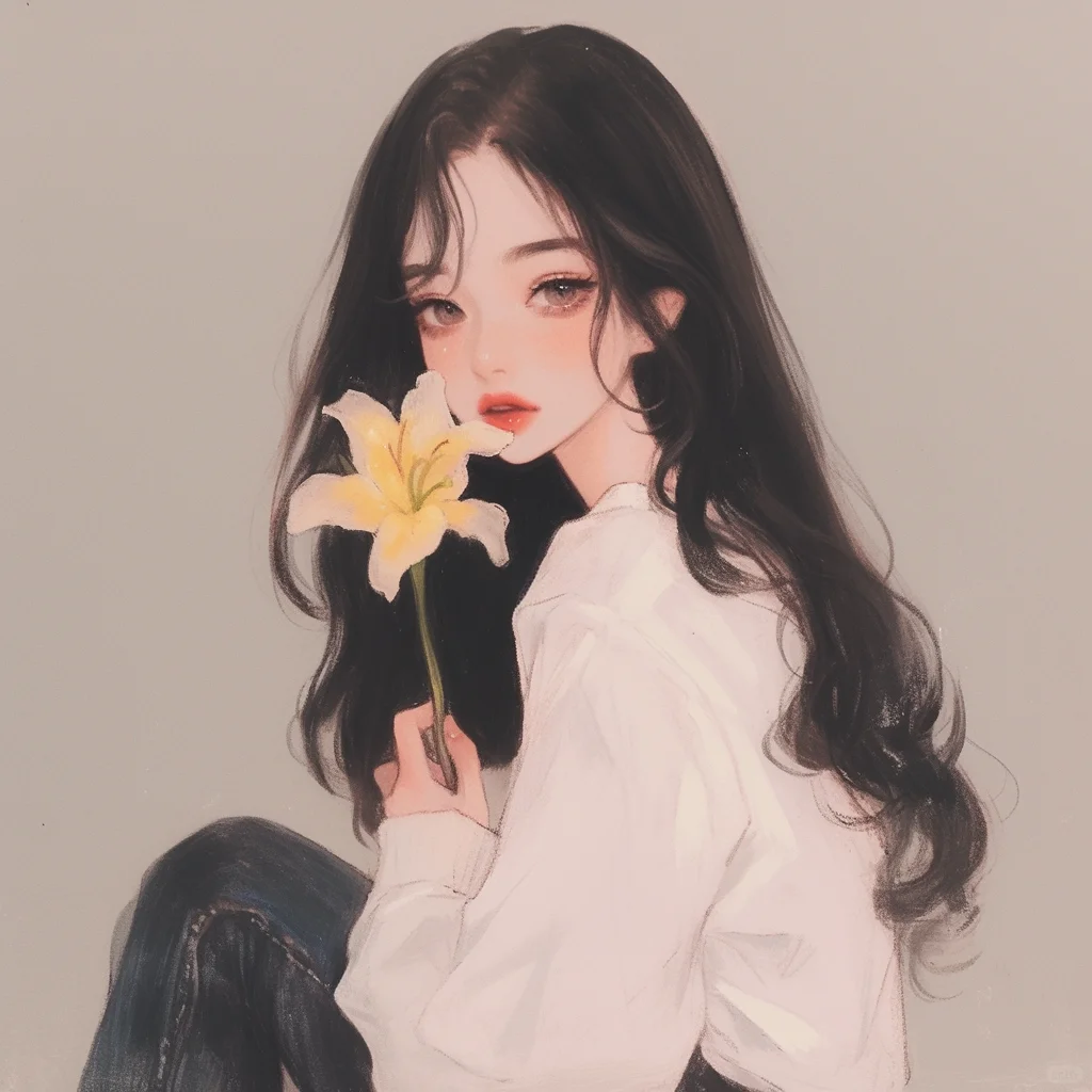 随性而温柔的长发女生头像🌷