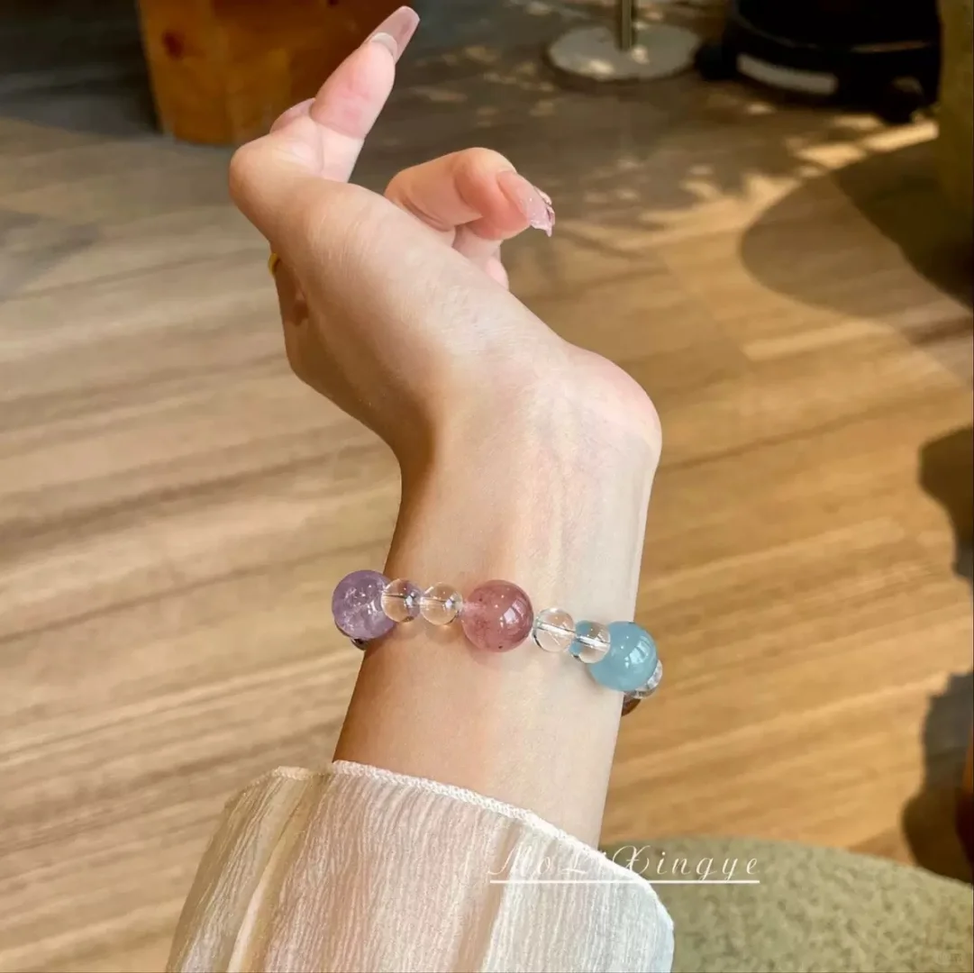 彩虹天然女多宝白水晶