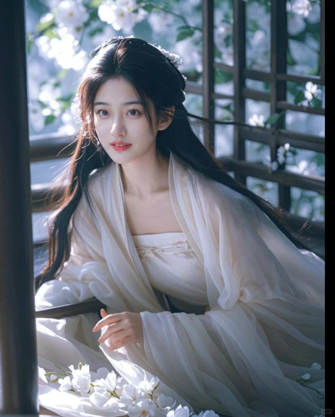花下清风，素衣明眸，素颜如花