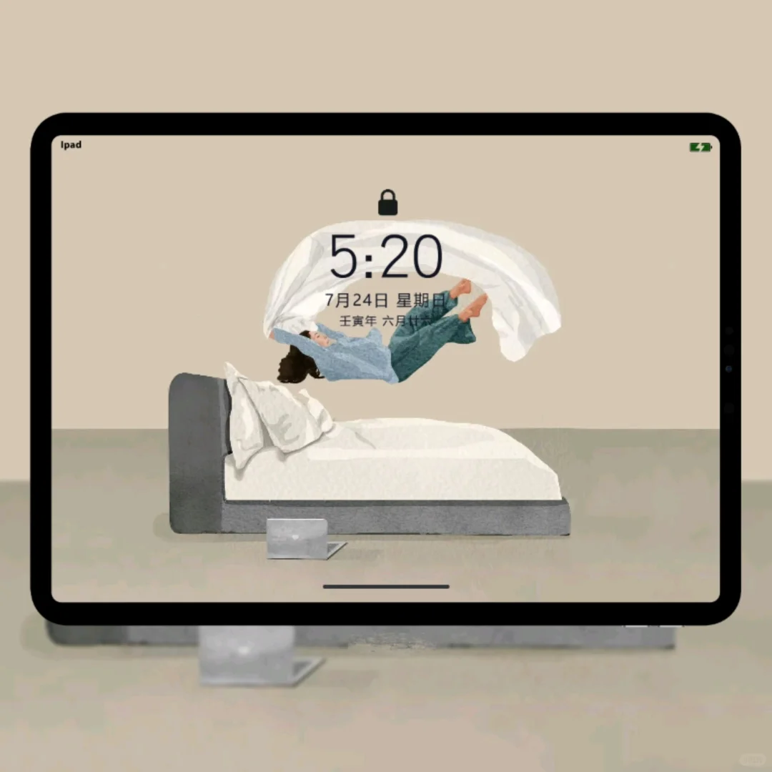 早睡＝省电又省命[哈哈]iPad平板壁纸