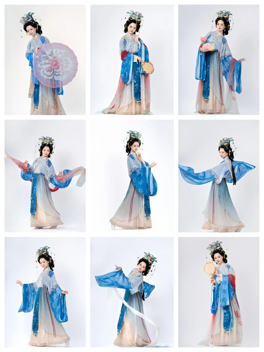 简单好用的汉服拍照姿势（白底摄影版）