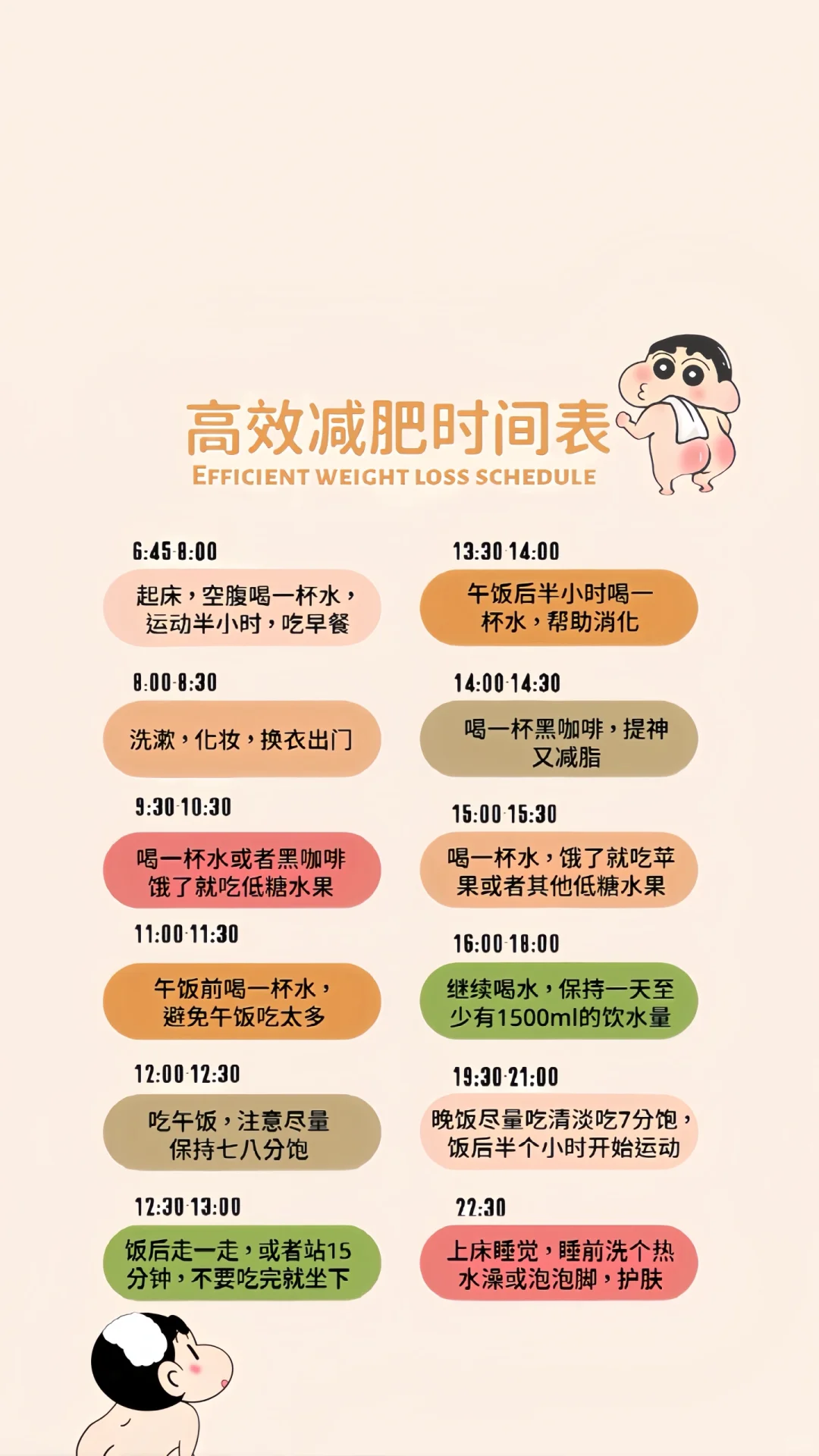 减肥时间表｜蜡笔小新