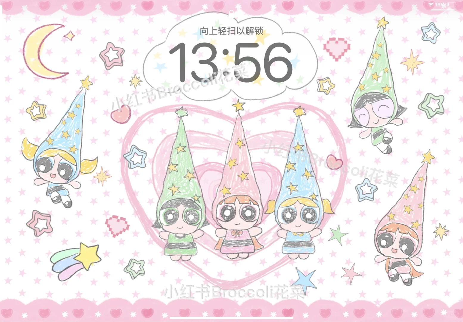 A423飞天小女警魔法帽 铅笔画平板壁纸分享