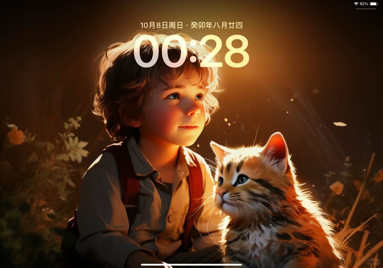男孩与猫｜ipda壁纸｜壁纸分享