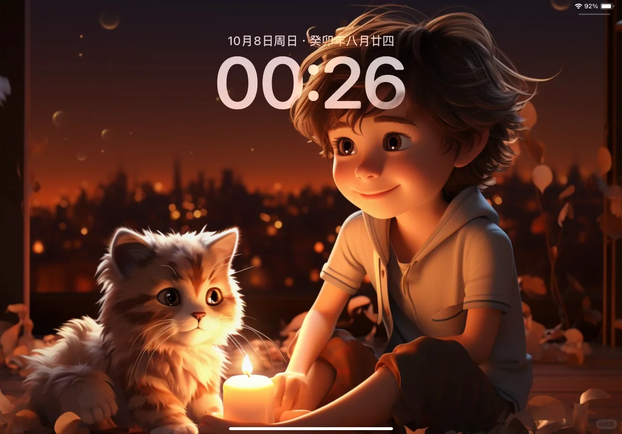 男孩与猫｜ipda壁纸｜壁纸分享