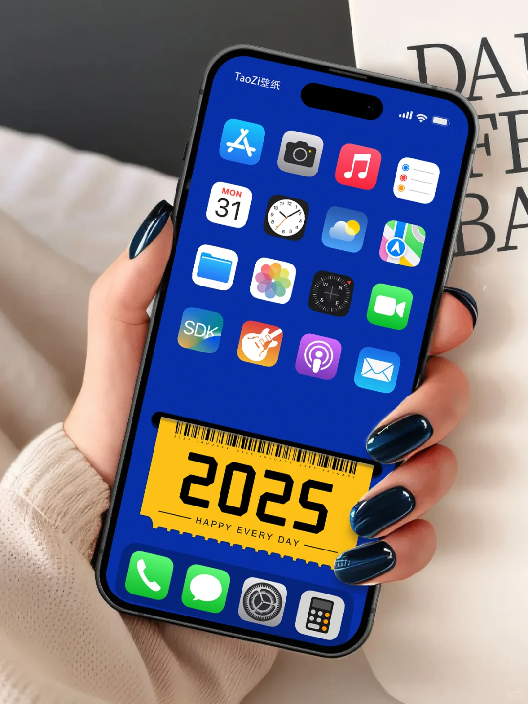 2025📆七月票根日历（克莱因蓝）| 壁纸 #249