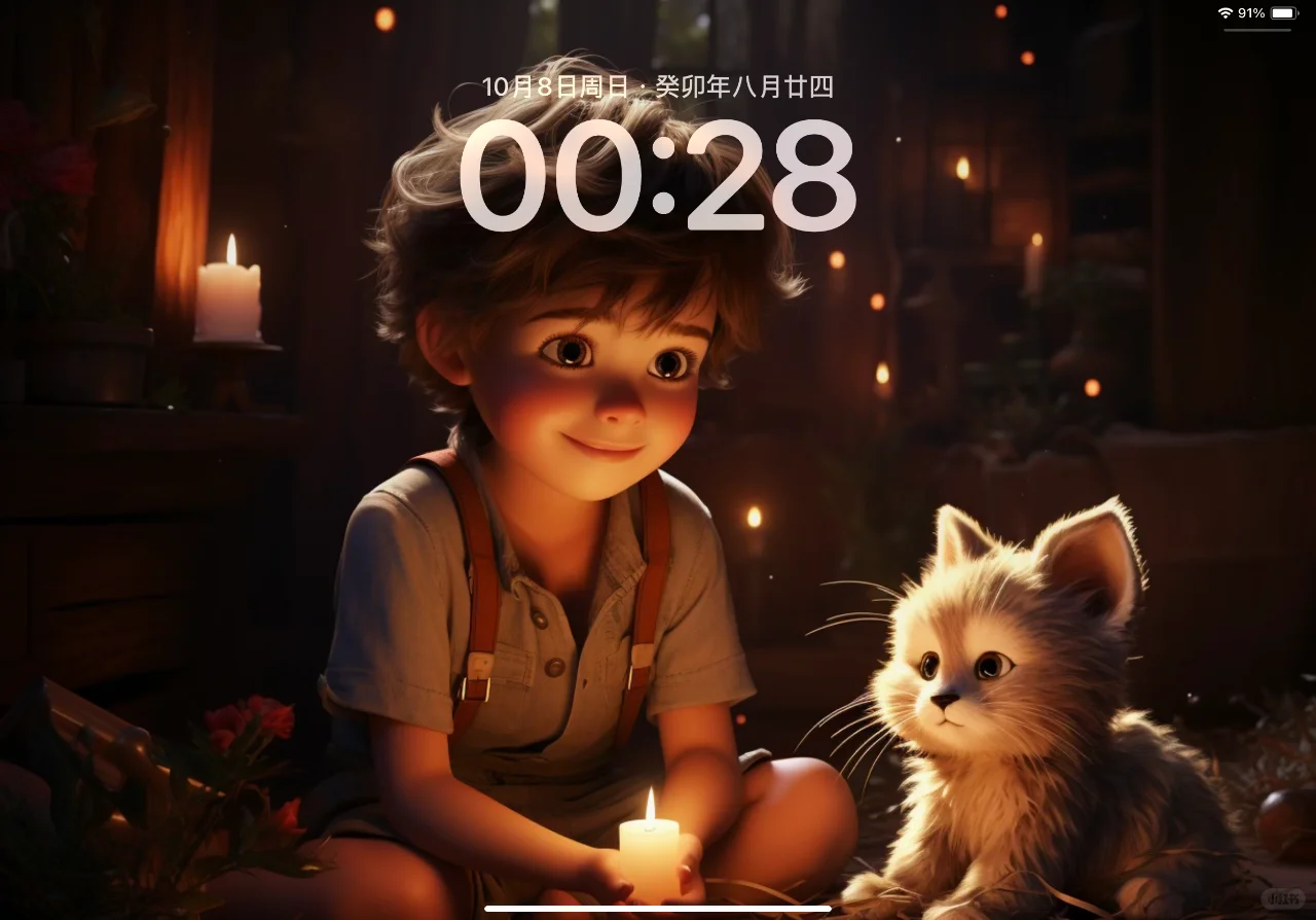 男孩与猫｜ipda壁纸｜壁纸分享