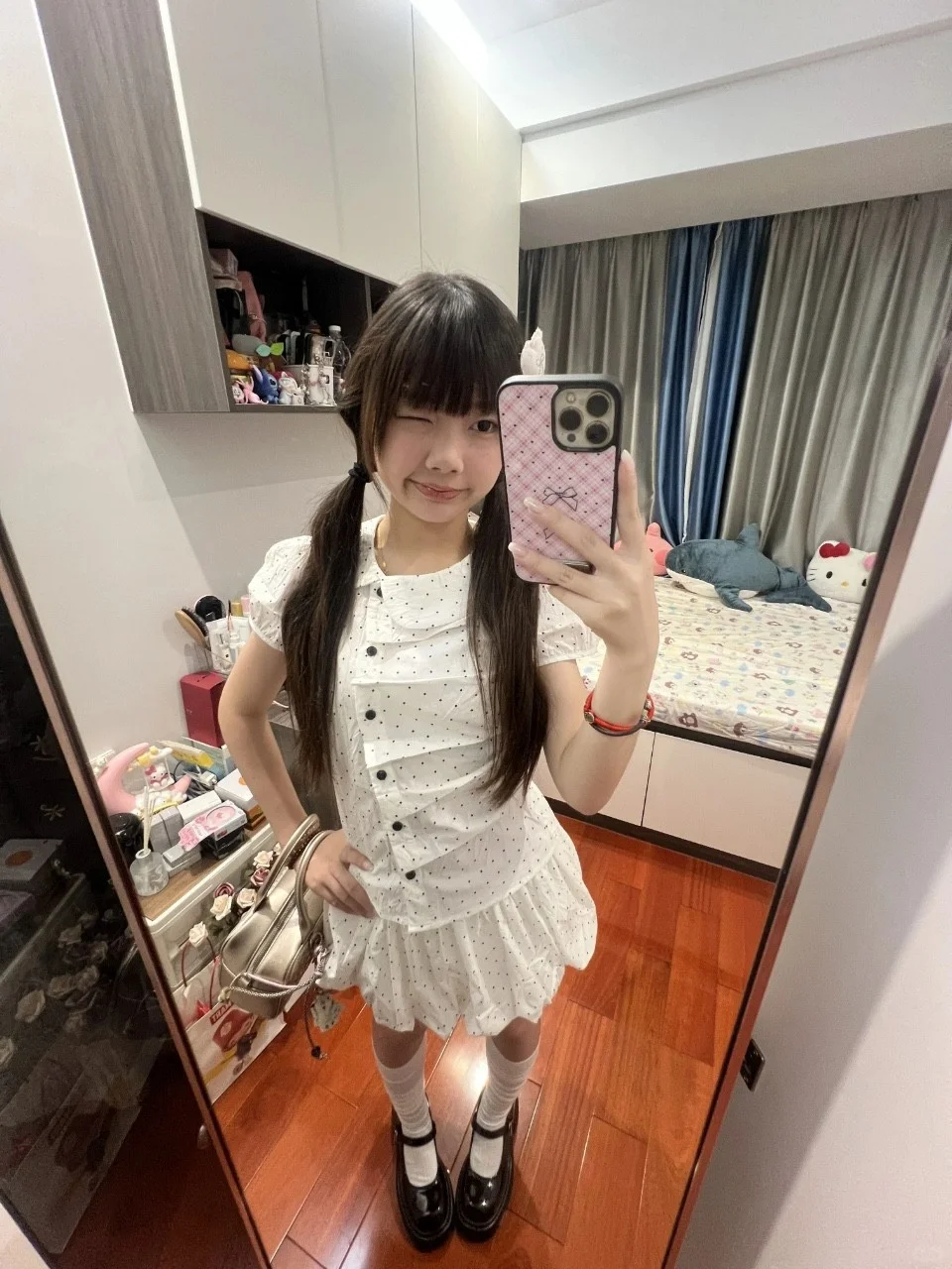 夏天必购！波点短袖套装超迷人