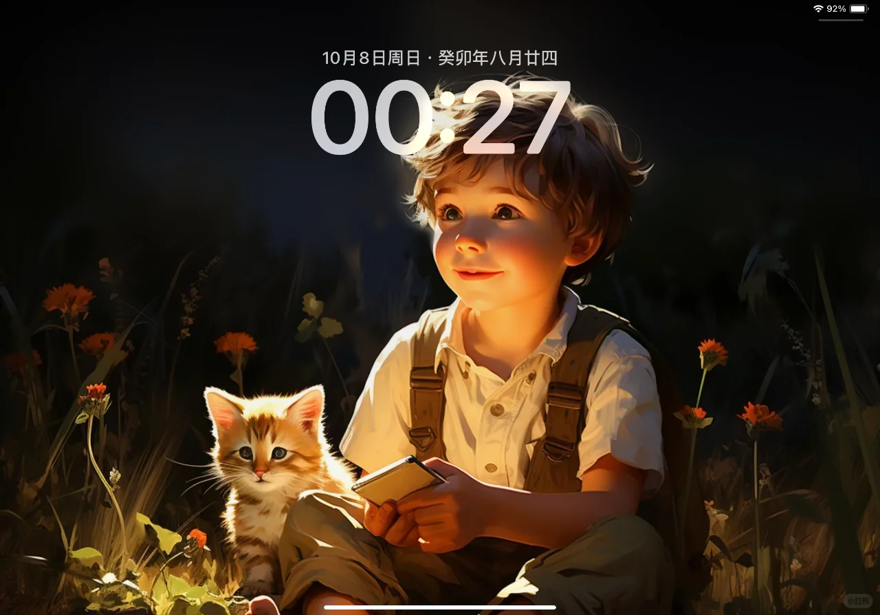 男孩与猫｜ipda壁纸｜壁纸分享