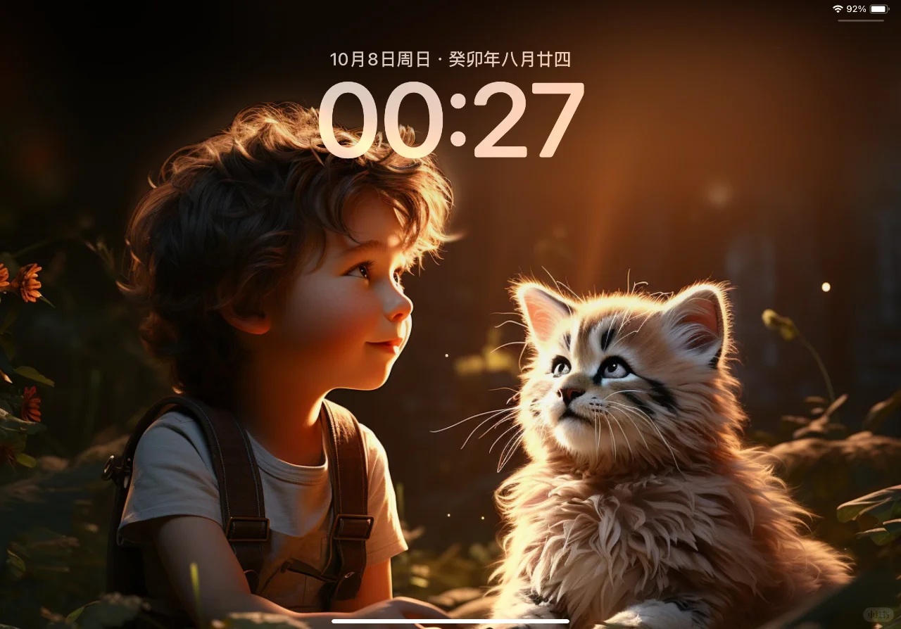 男孩与猫｜ipda壁纸｜壁纸分享