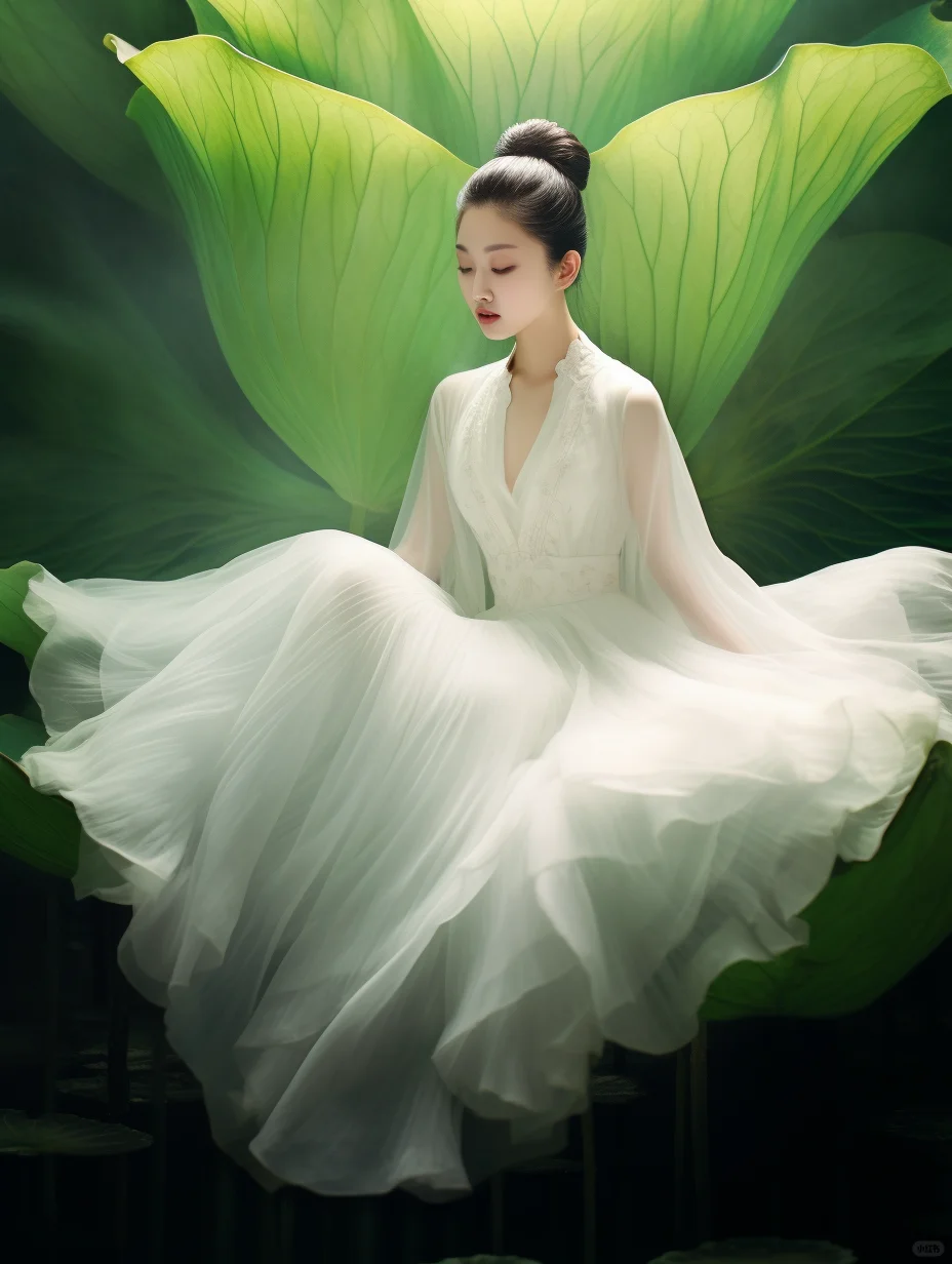《荷韵清影：水中倩影》
